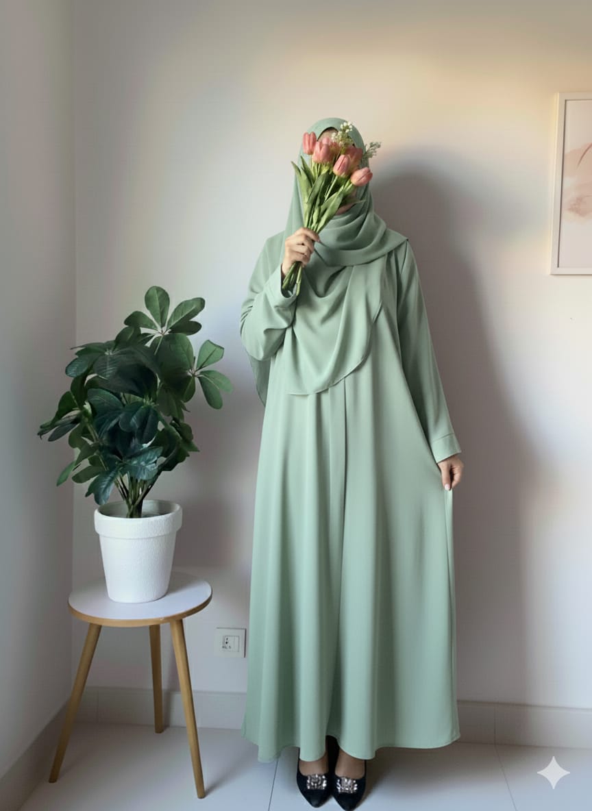 Casual Abaya - pista Green