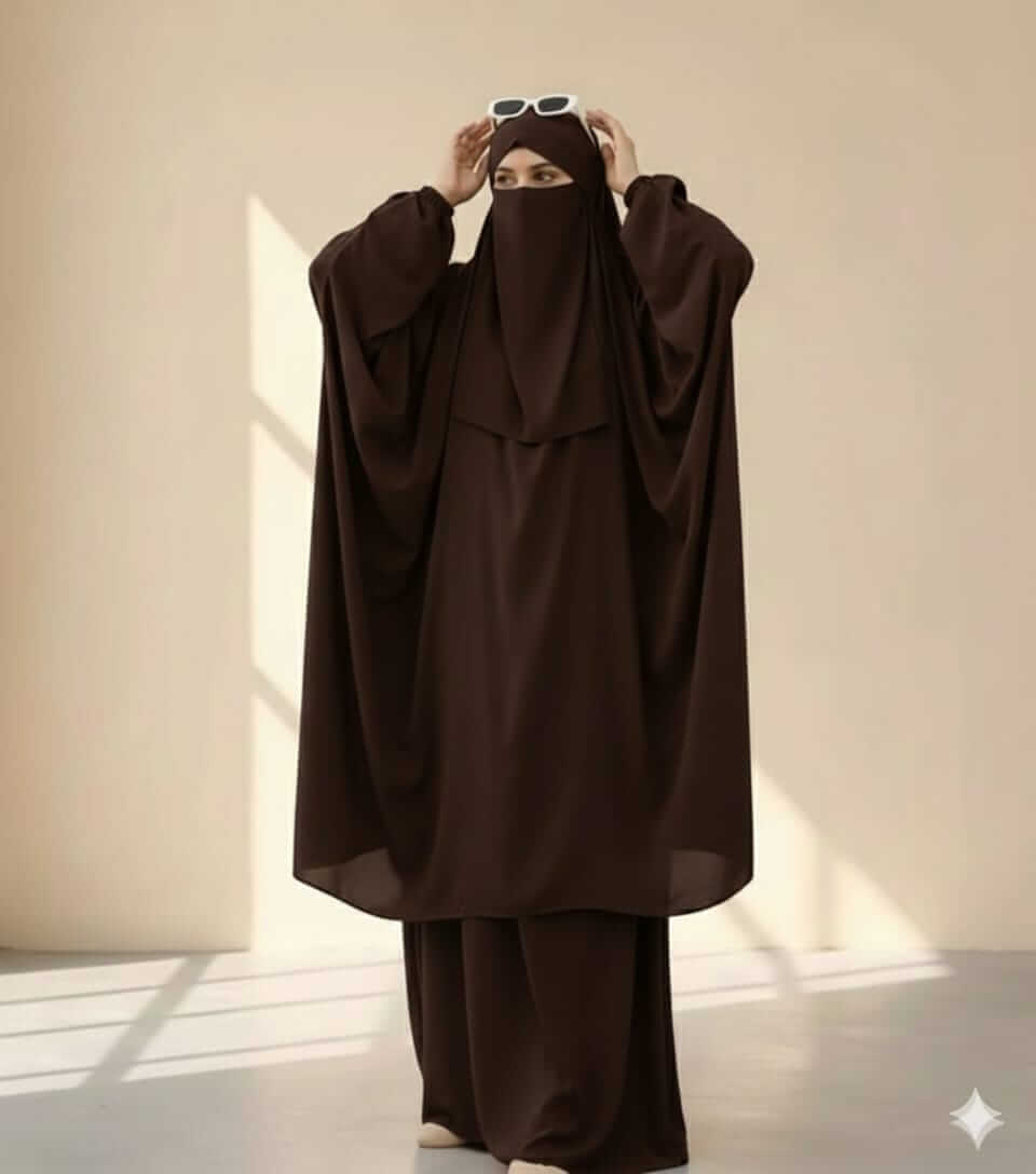 3 Piece Jilbab - Brown