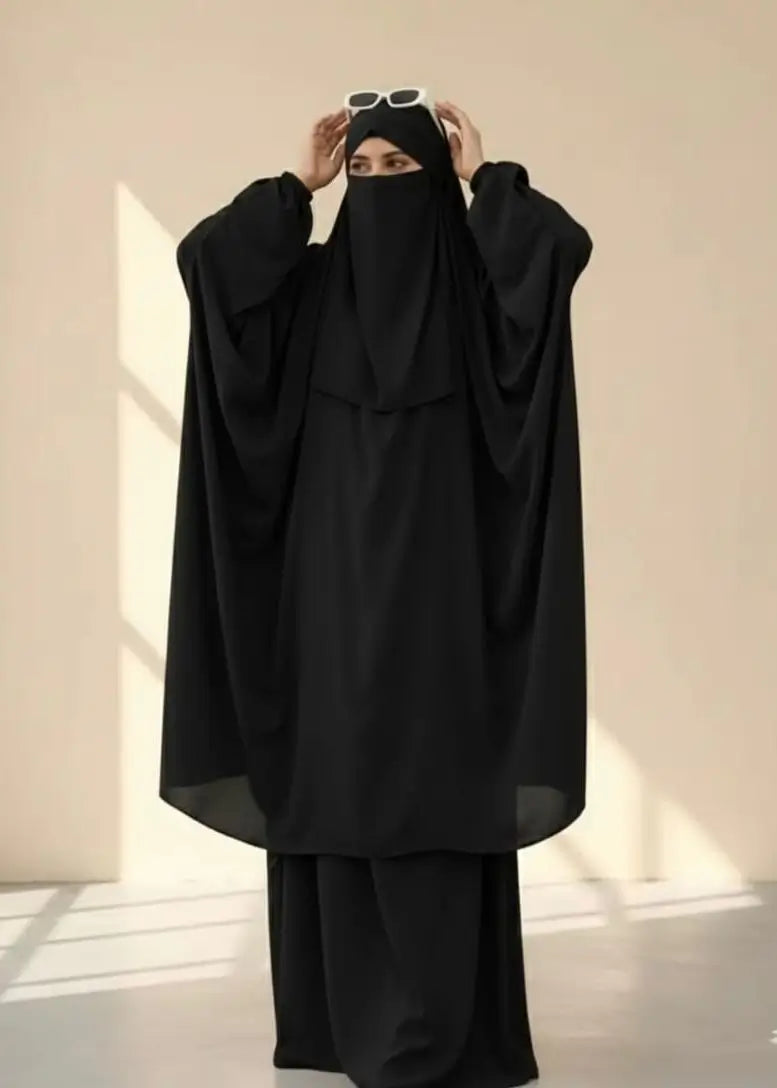 3 Piece Jilbab - Black