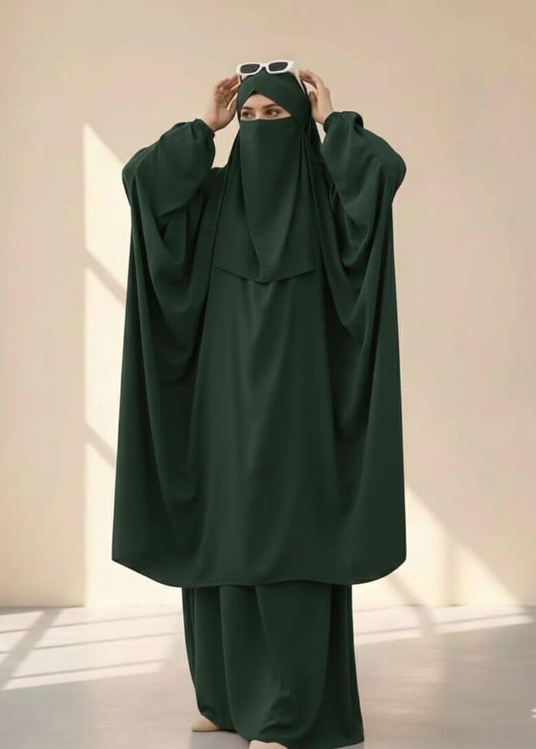 3 Piece Jilbab - Emerald Green