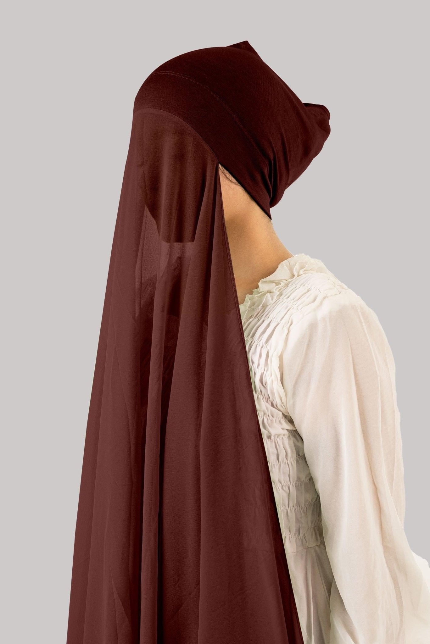 INSTANT HIJAB WITH CAP - BROWN - Amirah.pk