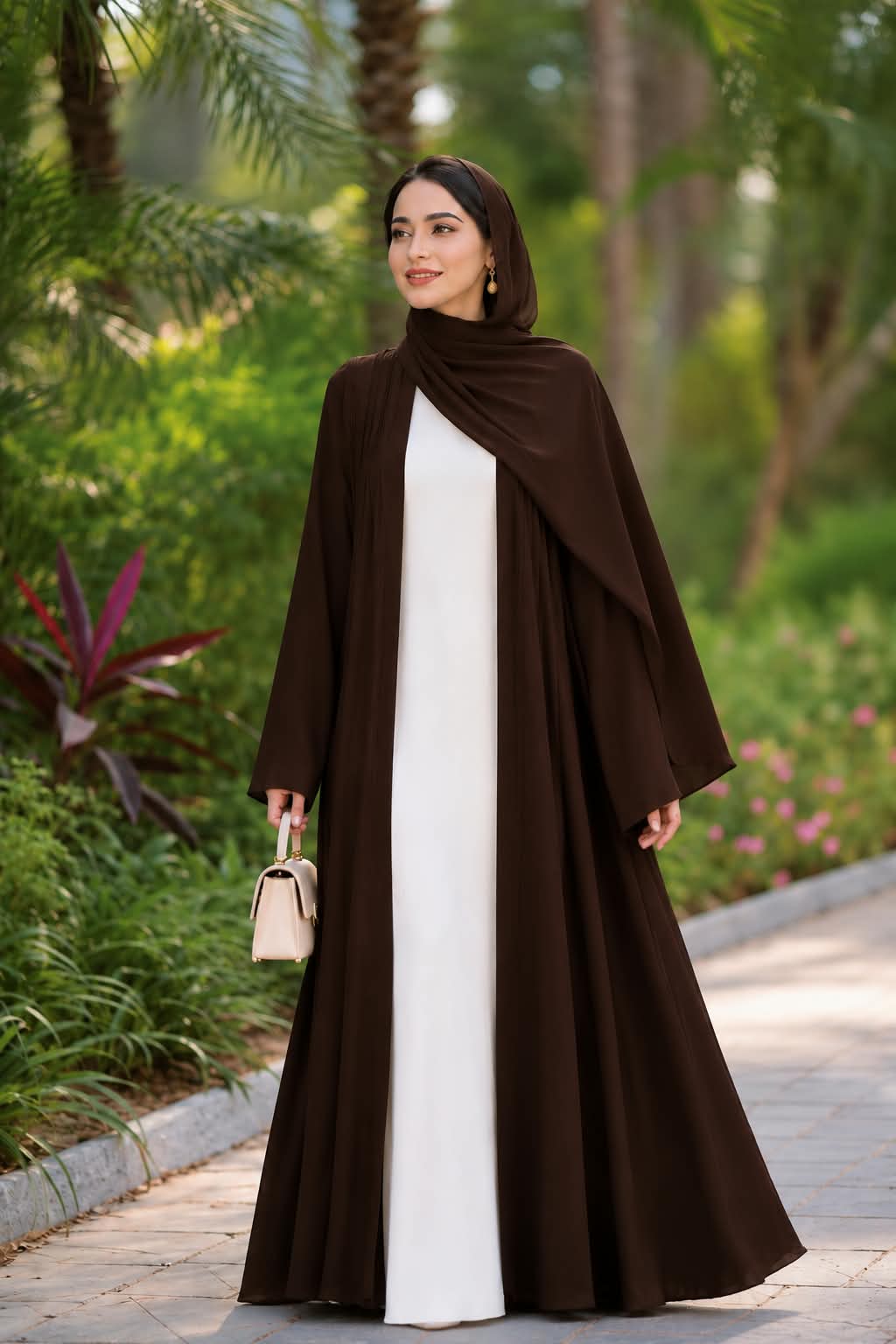 Inner Coat Abaya - Dark Brown