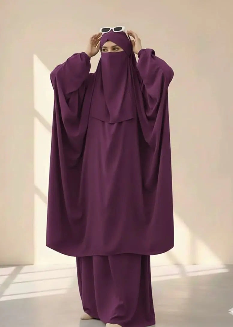 3 Piece Jilbab - Purple