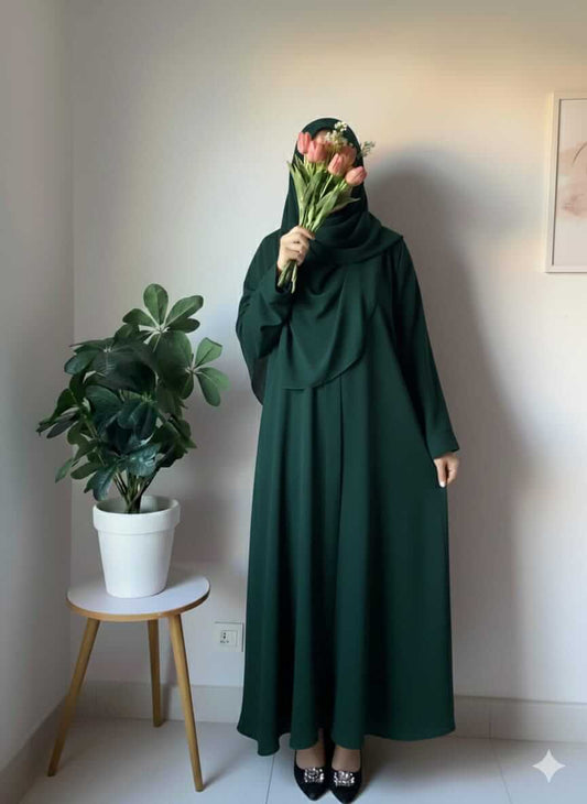 Casual Abaya - Emerald Green