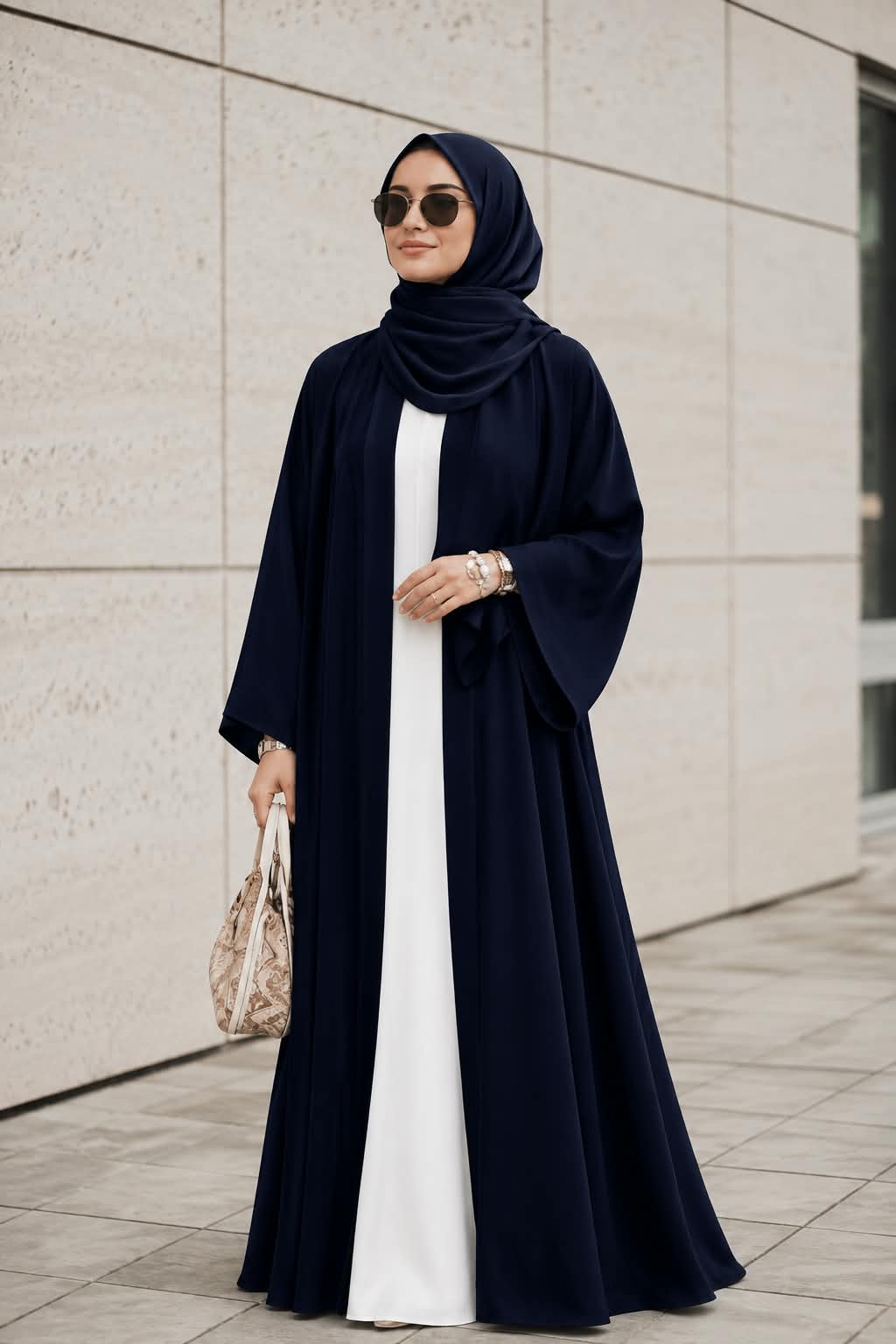 Inner Coat Abaya - Navy Blue