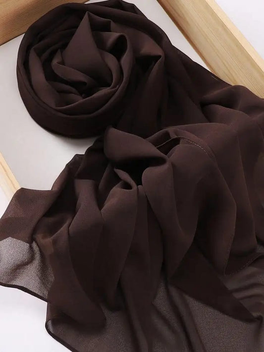 Georgette Hijab - Dark Brown