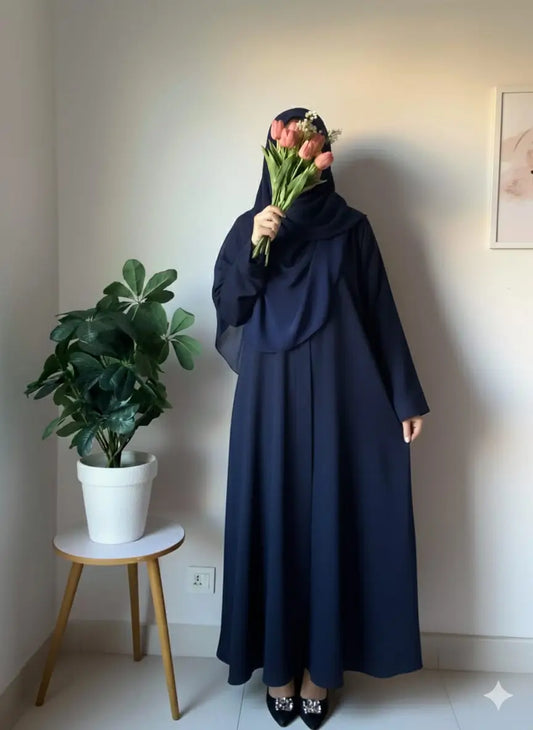 Casual Abaya - Navy Blue