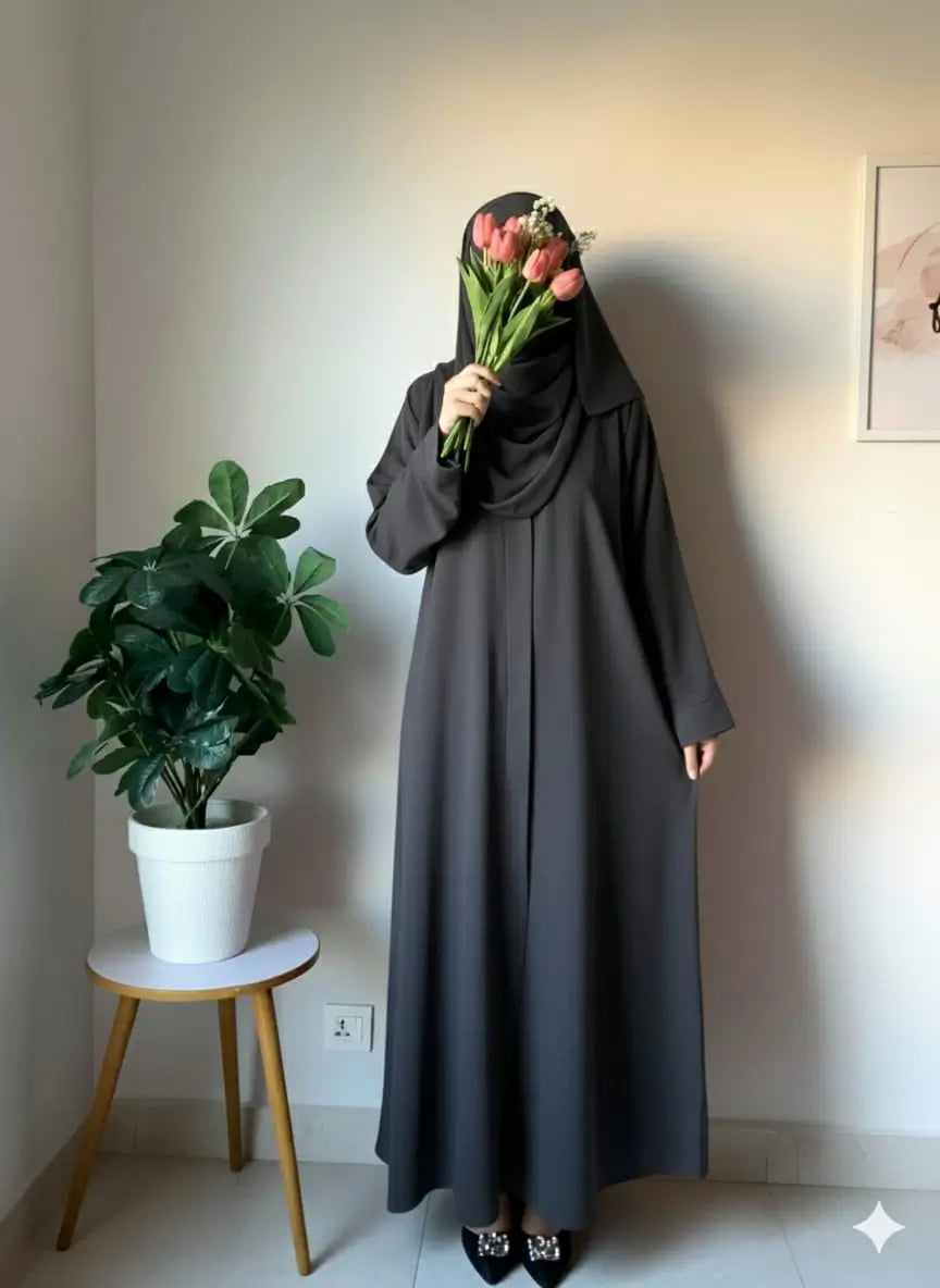 Casual Abaya - Dark Gray
