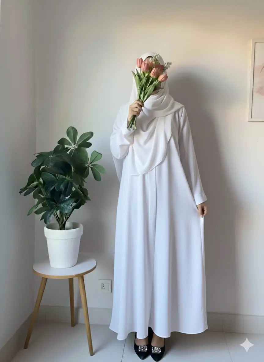 Casual Abaya - white