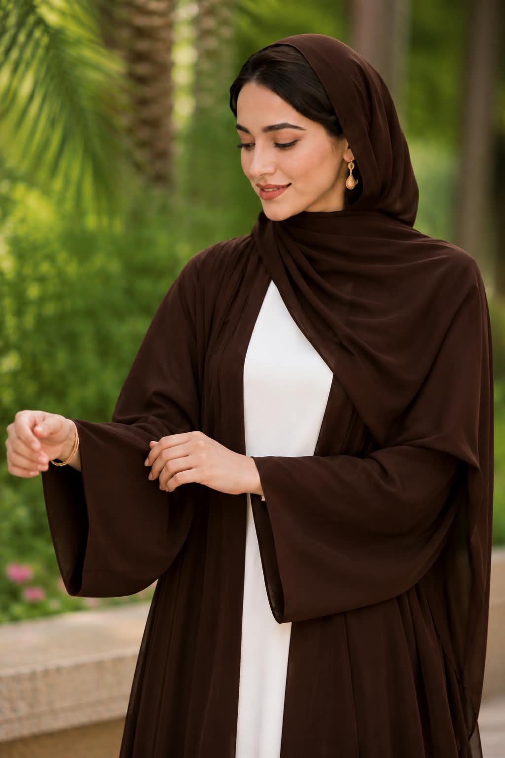 Inner Coat Abaya - Dark Brown