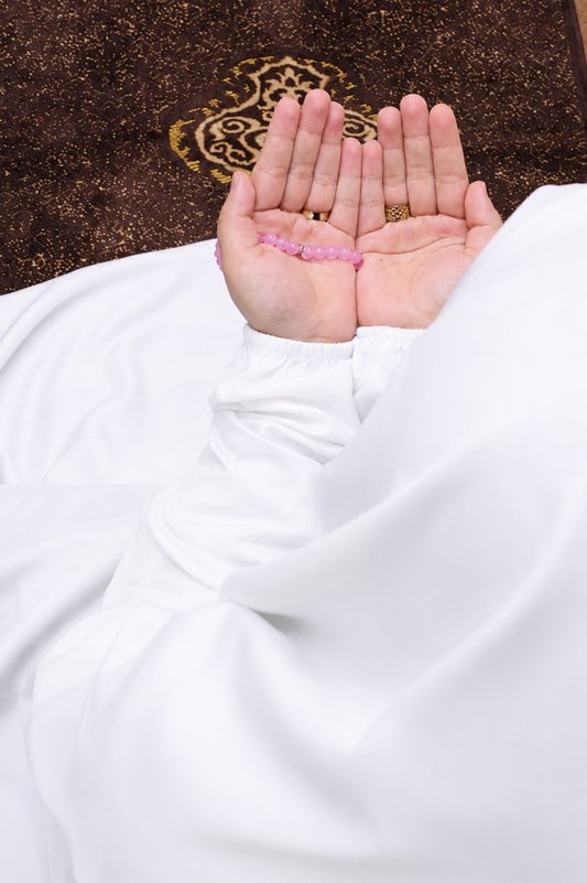 Namaz Chadar With Sleeves Plain White