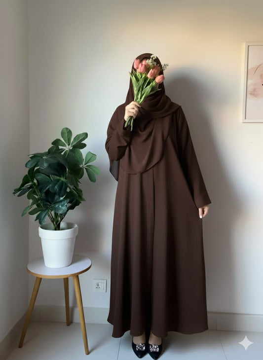 Casual Abaya - Dark Brown