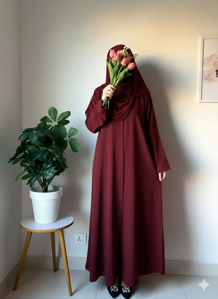 Casual Abaya - Maroon